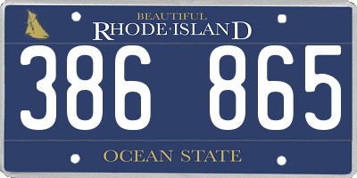 RI license plate 386865