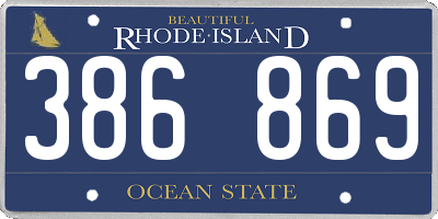 RI license plate 386869