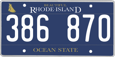 RI license plate 386870