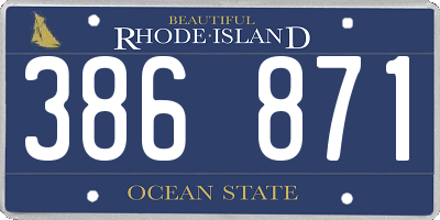 RI license plate 386871