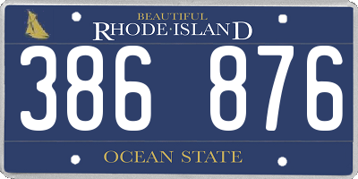RI license plate 386876
