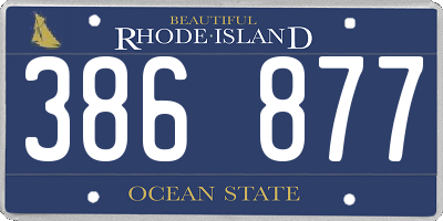 RI license plate 386877