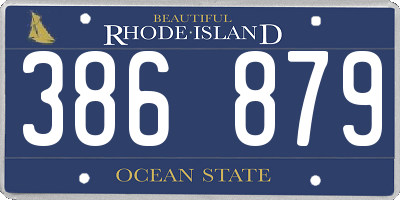 RI license plate 386879