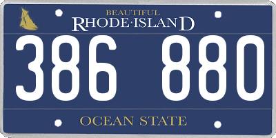 RI license plate 386880