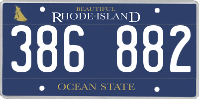 RI license plate 386882