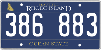 RI license plate 386883