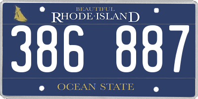 RI license plate 386887