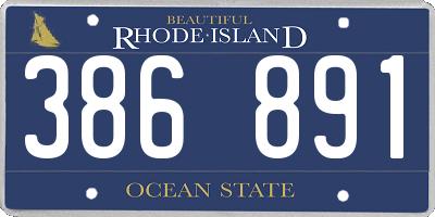 RI license plate 386891