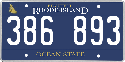 RI license plate 386893
