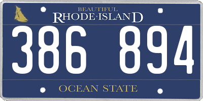 RI license plate 386894