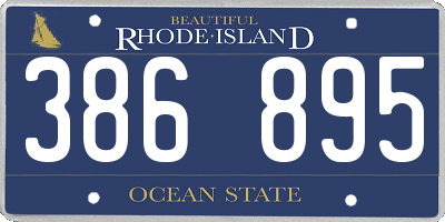 RI license plate 386895