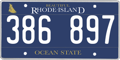RI license plate 386897