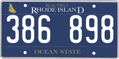 RI license plate 386898