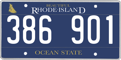 RI license plate 386901