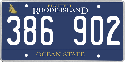 RI license plate 386902