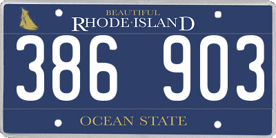 RI license plate 386903
