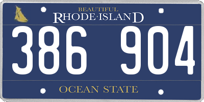 RI license plate 386904
