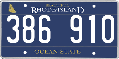 RI license plate 386910