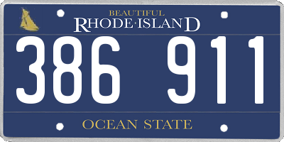 RI license plate 386911