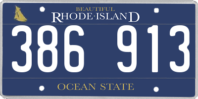 RI license plate 386913