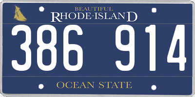RI license plate 386914