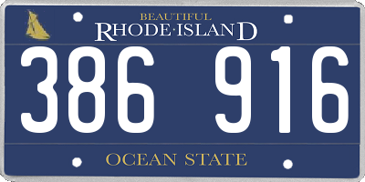 RI license plate 386916