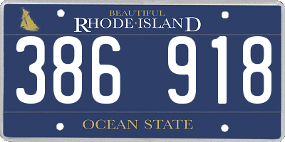 RI license plate 386918