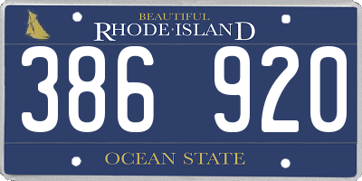 RI license plate 386920