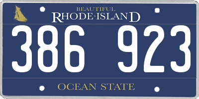 RI license plate 386923