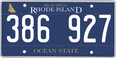 RI license plate 386927
