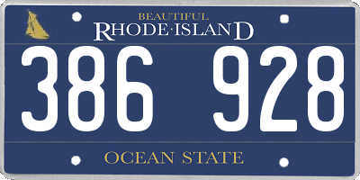 RI license plate 386928