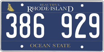 RI license plate 386929
