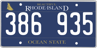 RI license plate 386935