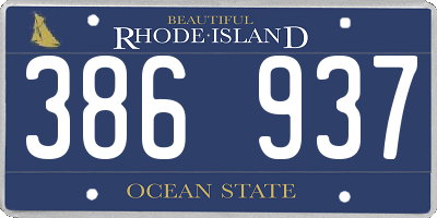 RI license plate 386937