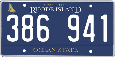 RI license plate 386941