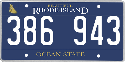 RI license plate 386943