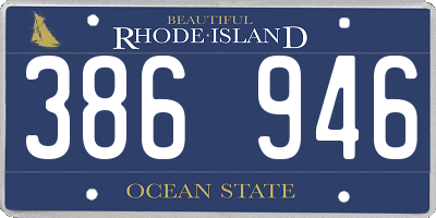 RI license plate 386946