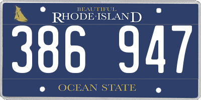 RI license plate 386947