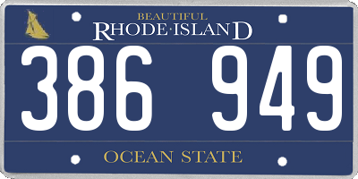 RI license plate 386949
