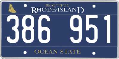RI license plate 386951