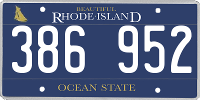 RI license plate 386952