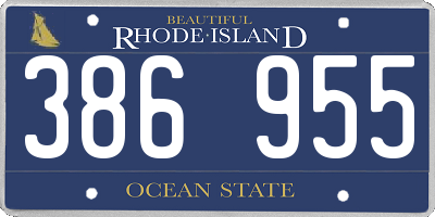 RI license plate 386955