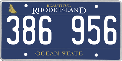 RI license plate 386956