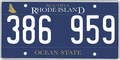 RI license plate 386959