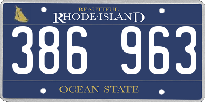 RI license plate 386963