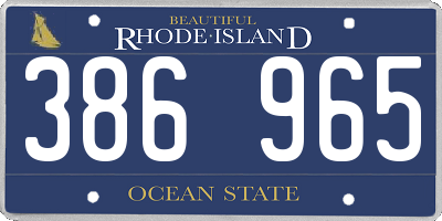 RI license plate 386965