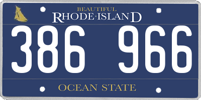 RI license plate 386966
