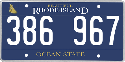 RI license plate 386967