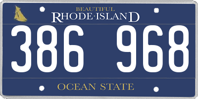 RI license plate 386968