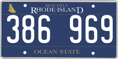 RI license plate 386969